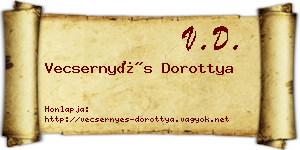 Vecsernyés Dorottya névjegykártya